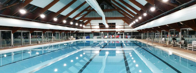 éclairage LED piscine municipale du Chesnay